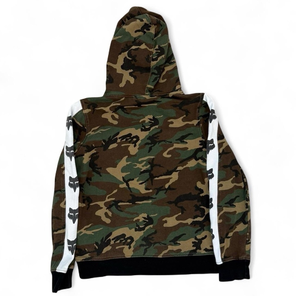 Fox Racing Camo Pullover Hoodie Women's Medium Sweatshirt Drawstring Goth Y2K - Picture 2 of 4